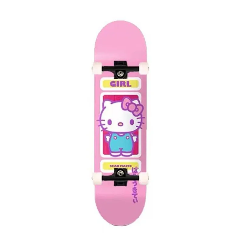 New Sanrio Cartoon Kuromi Hellokitty Skateboard My Melody Cinnamoroll Professional Skateboard Set For Children Adults Gifts