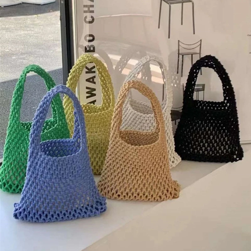 

Summer Grass Rope Hollow Hand Knitted Women's Hollow Knitted Handbag