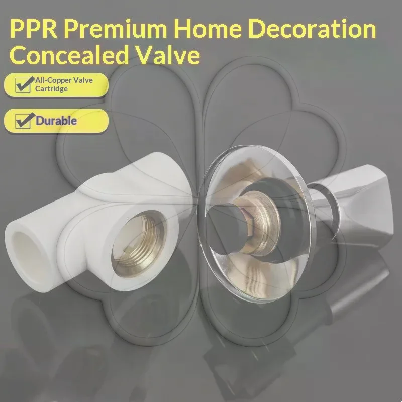 PPR Water Stop Gate Valve Dark 1/2 Threaded Cross Wheel Slow Opening for Outdoor Garden Irrigation Use