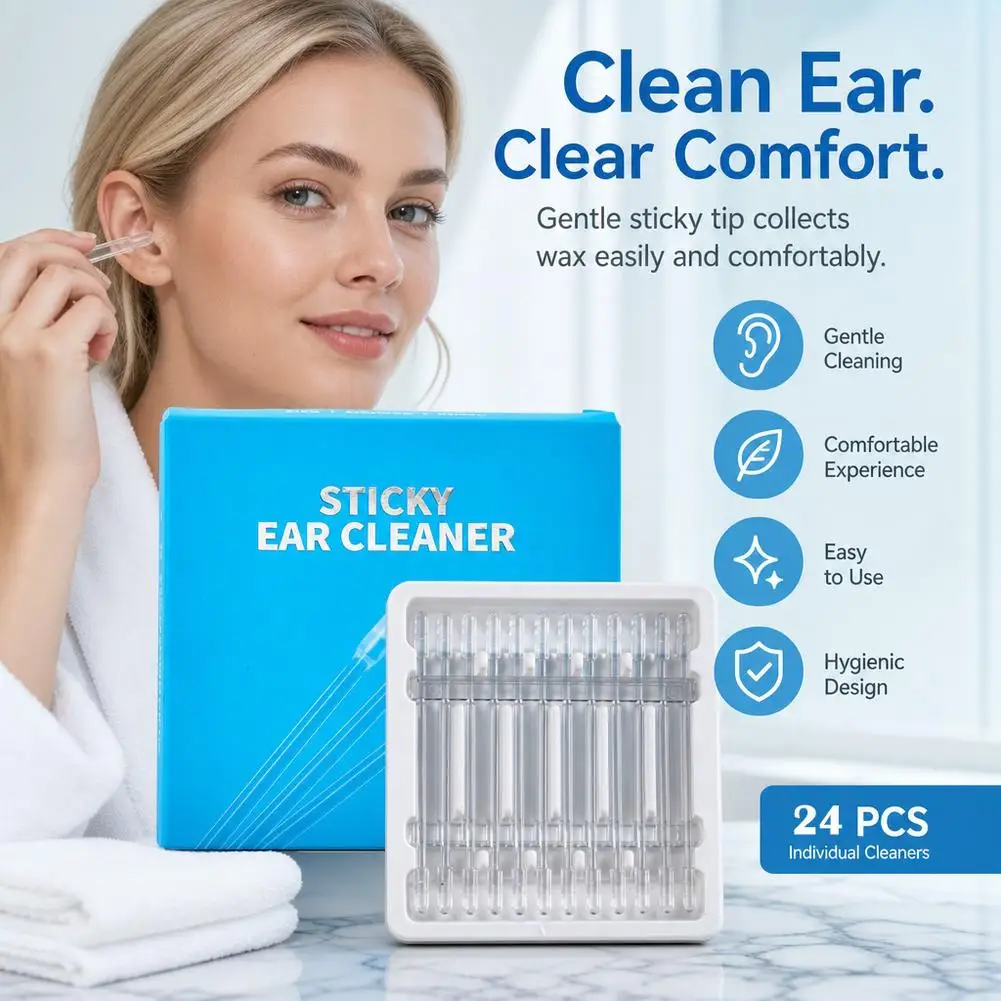 Sticky Ear Digger Tool Ear Wax Cleaner Adhesive Ear Pick Gentle Safe Earwax Cleaner Sticks Swabs For Family Care