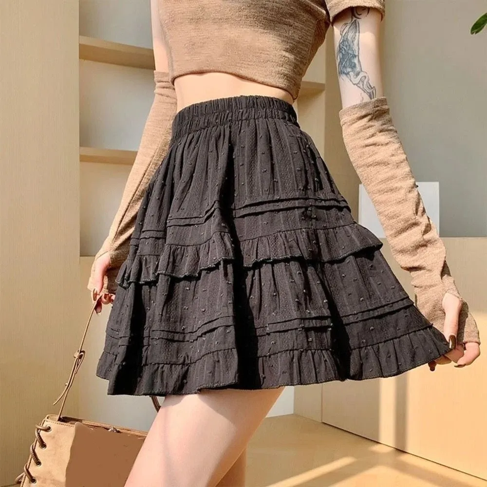 

Kawaii Dots Shorts Mini Skirt Tiered Short High Waist Cake Skirt Harajuku Dress Pleated Mini Skirts Female Lady