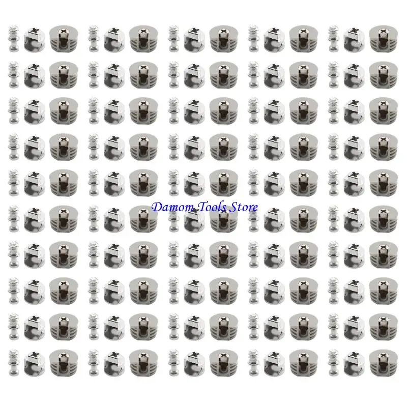 

57BE 50Pcs Concealed Cabinet Connectors Furniture Connecting Bracket with Screws