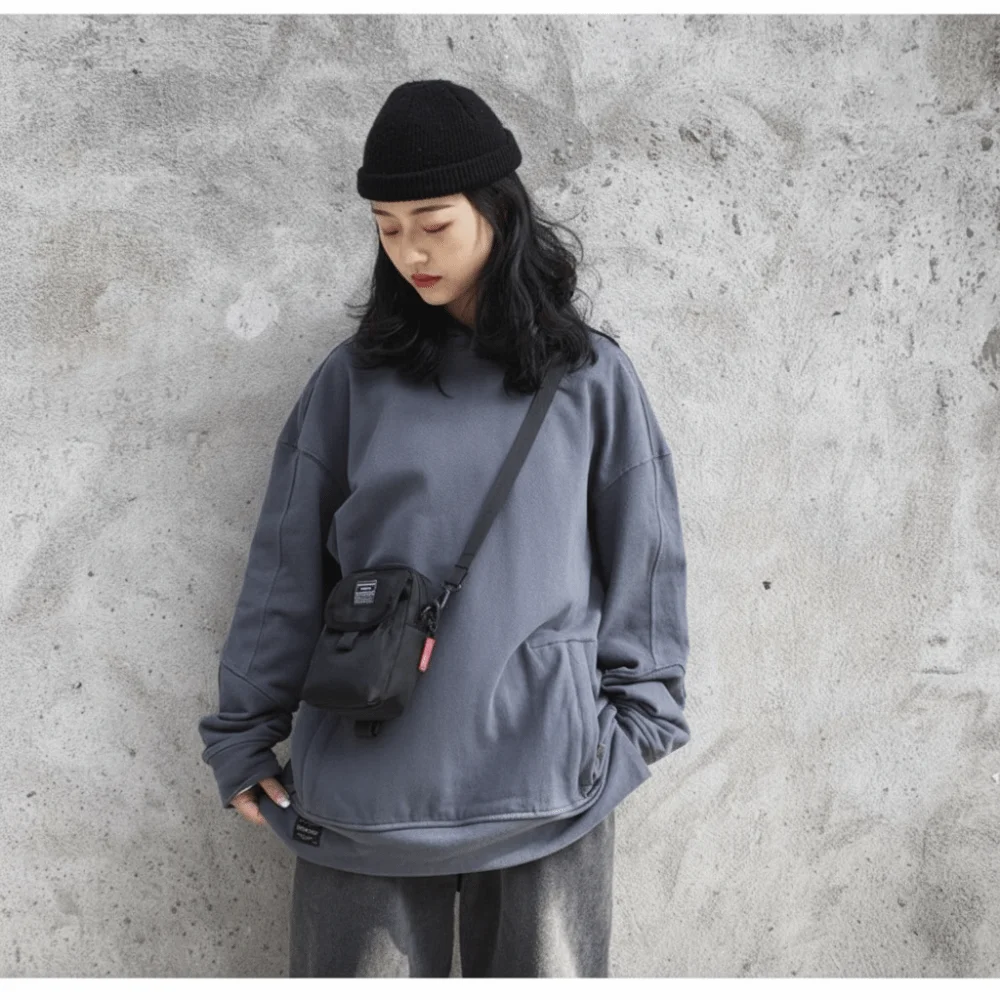 

Simple Design Nylon Material Crossbody Bag Japanese-Style Solid Color Shoulder Bag Mobile Phone Bag Sports Activities