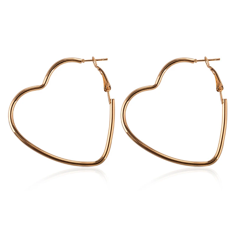 EK2095 New Fashion Hollow Peach Heart Earring Metal Plating Ornaments Simple Dangle Ear For Women Copper Brincos Jewelry