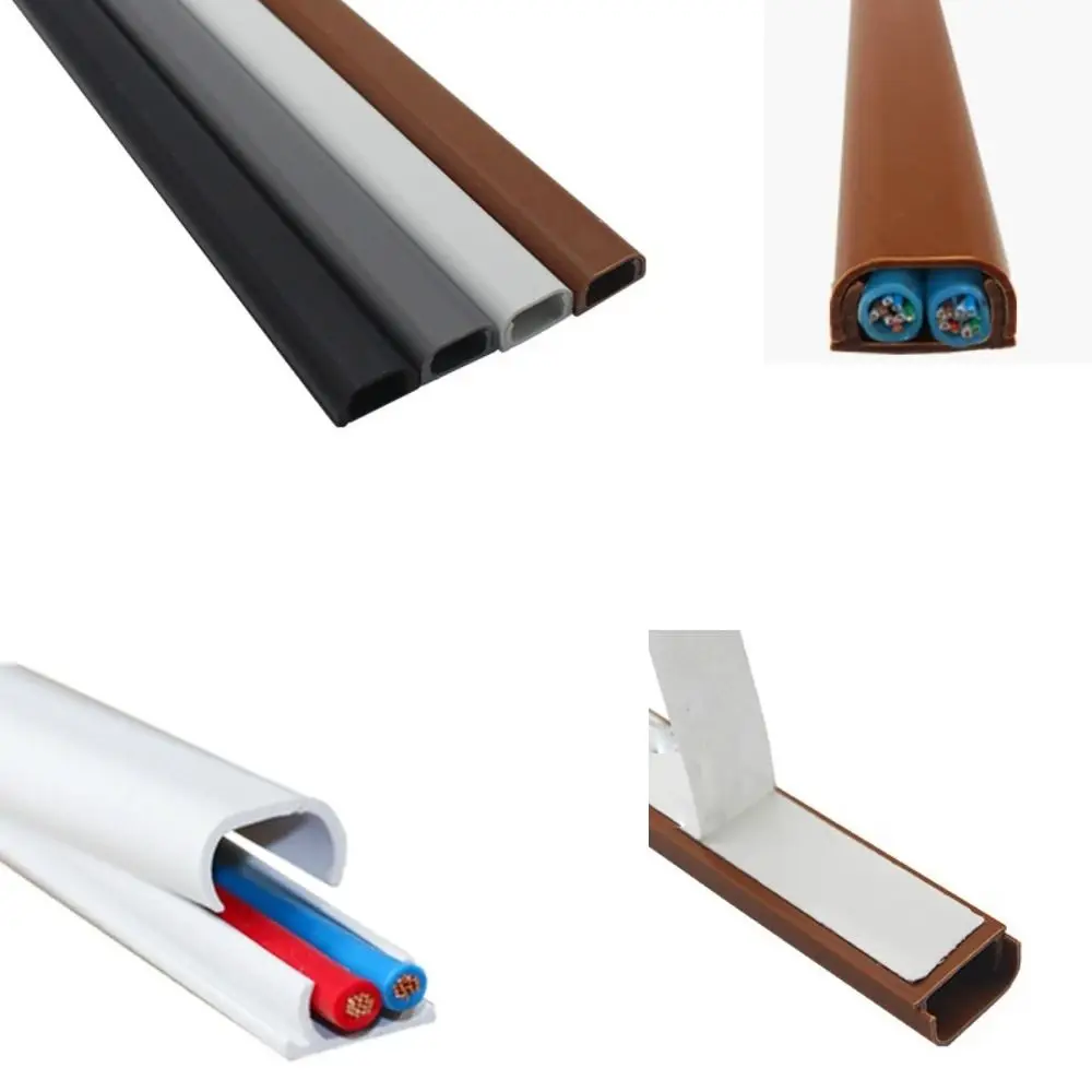 Self-Adhesive Floor Cord Cover Anti-extrusion Durable Extension Wiring Duct Protector Square Power Cable Protector