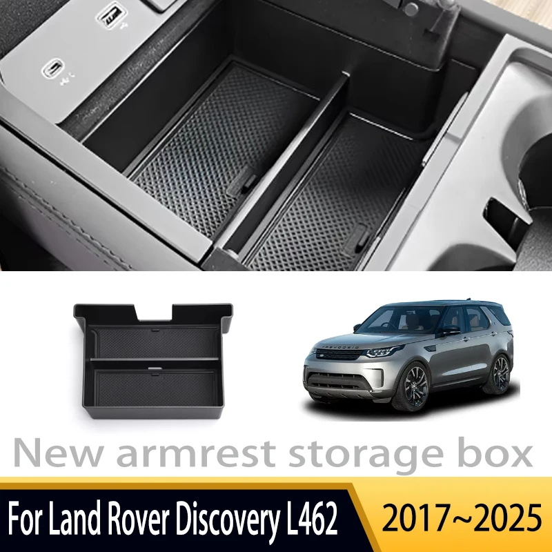 

Автомобильные аксессуары для Land Rover Discovery L462 2017 ~ 2025 2018, консольный подлокотник, внутренний ящик для хранения, многофункциональное хранилище, авто P