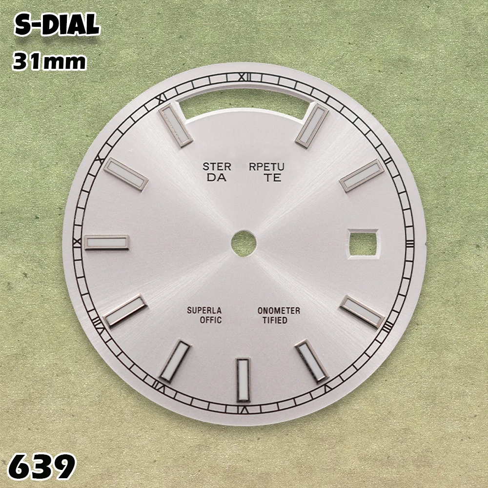 NG S Logo 31mm Journal Green Gradient Dial Fit 8285 Movement Green Luminous Watches  men Watch Modification Accessories repair