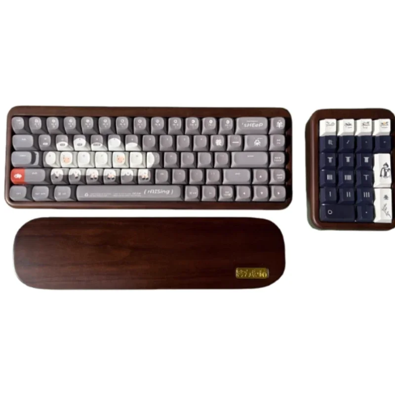Walnut Wood Keyboard Case Custom Single Mode Tri Mode Soild Wood Box for Bluetooth Keyboard Case Wired 2.4g Accessories Gifts