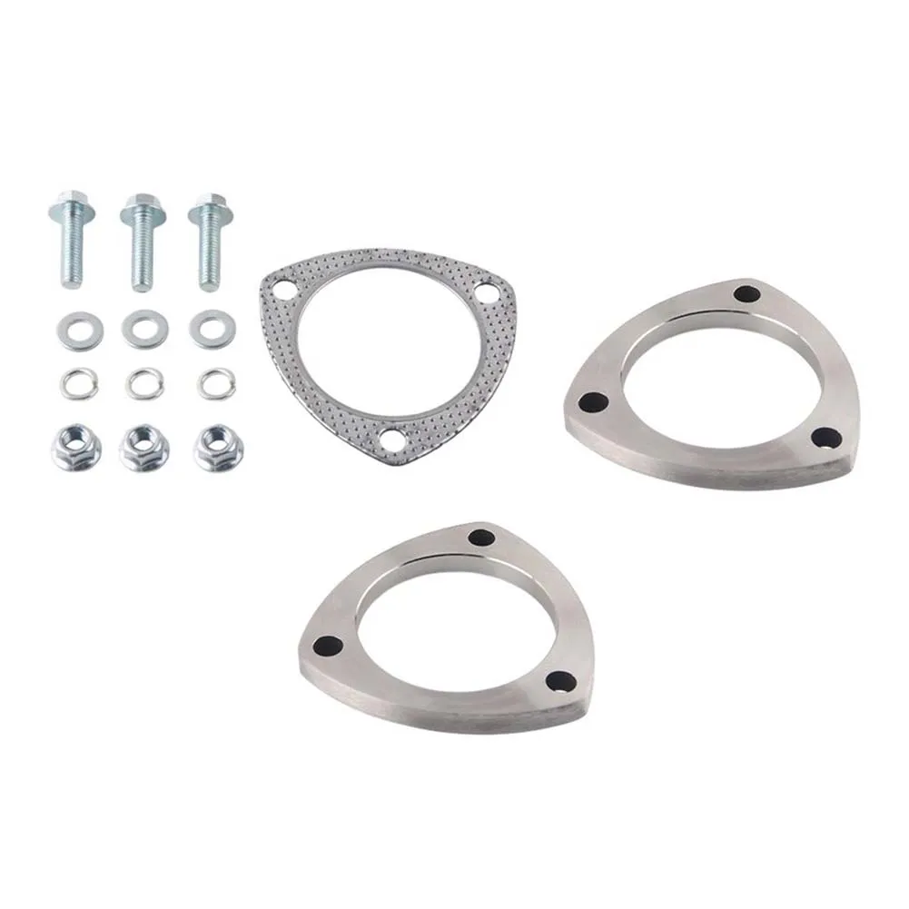 For Exhaust System Flange Connection Kit 3 Inch 3 Bolt Stainless Steel for Downpipe Header Muffler Resonator and Return Bend Use