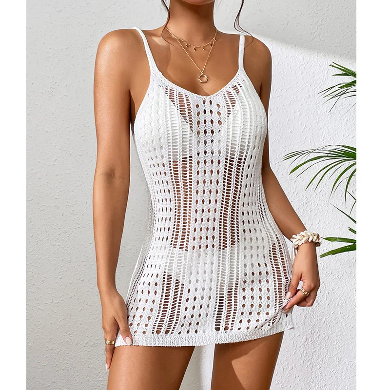 

Sexy Women Bikini Cover Up Crochet Beach Dress See-through Beachwear Pareo Swimsuit Woman Dress Beach Cover Up Women Swimwear