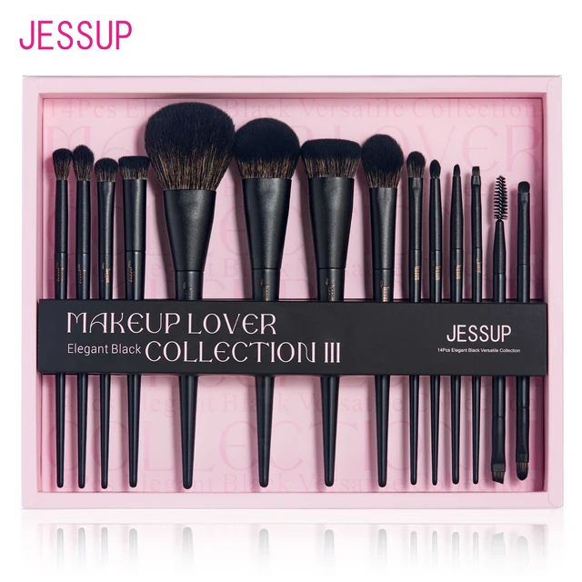Zestaw pędzli do makijażu Jessup, 14 sztuk pędzli do makijażu Foundation Eyeshadow Contour Concealer Powder Eyeshadow z pudełkiem upominkowym, T336-G