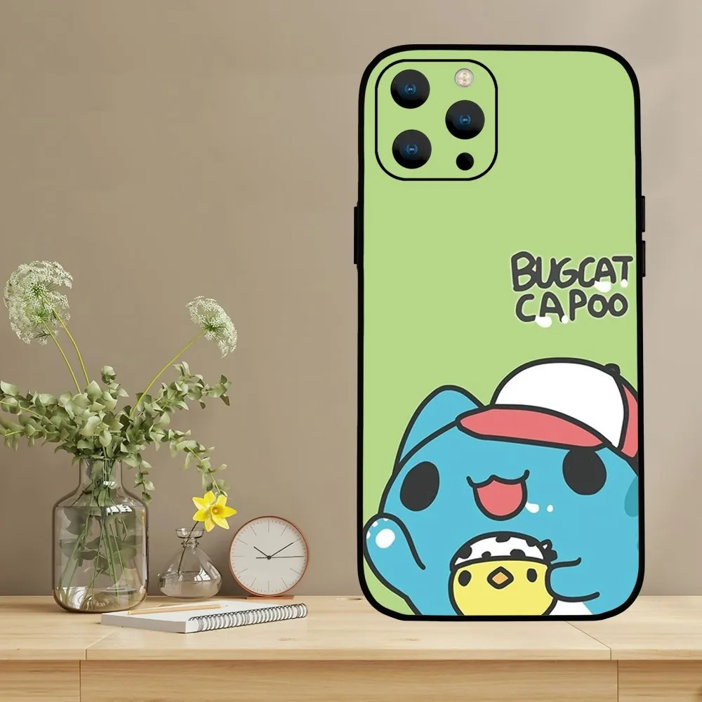 Bugcat Capoo Cute  Phone Case For iPhone Mini 11 12 13 14 15 Pro XS Max X Plus SE XR Shell