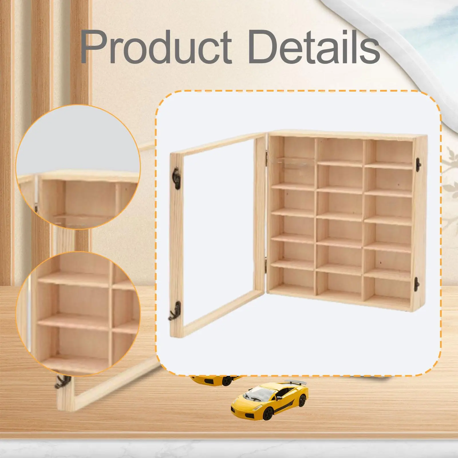Holz-Spielzeugauto-Vitrine – multifunktionale Wandhalterung, schützende Haltbarkeit für Sammlermodelle