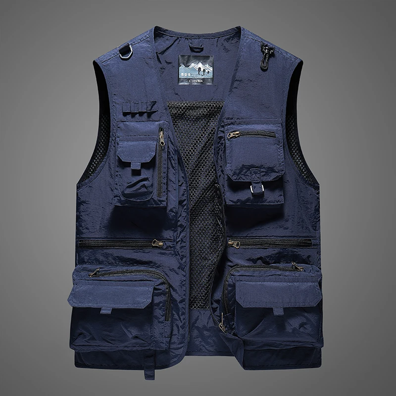 

Outdoor Vest Coat Windproof Lightweight Comfortable Vest Men Multi Pocket Work Vest Plus Size Sleeveless Jacket Photography Vest