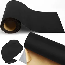 25cm*1m/3m/5m/10m Black Flocking Plush Fabric Self Adhesive Velvet Liner Sticky Veludo Fabric for Jewelry Box Car Interior 1.2MM