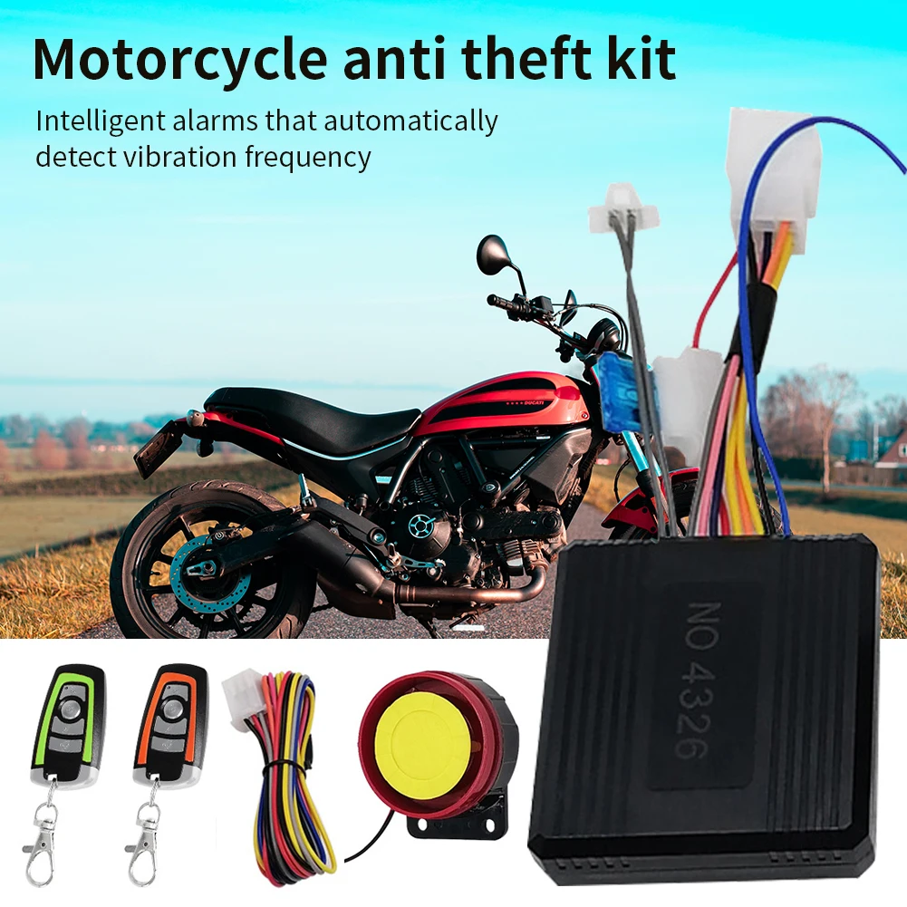 12V Car Security Alarm System 1-Way Motorcycle Immobilizer Automatic Burglar Alarm Keyless Entry Siren Motorbike Alarm System