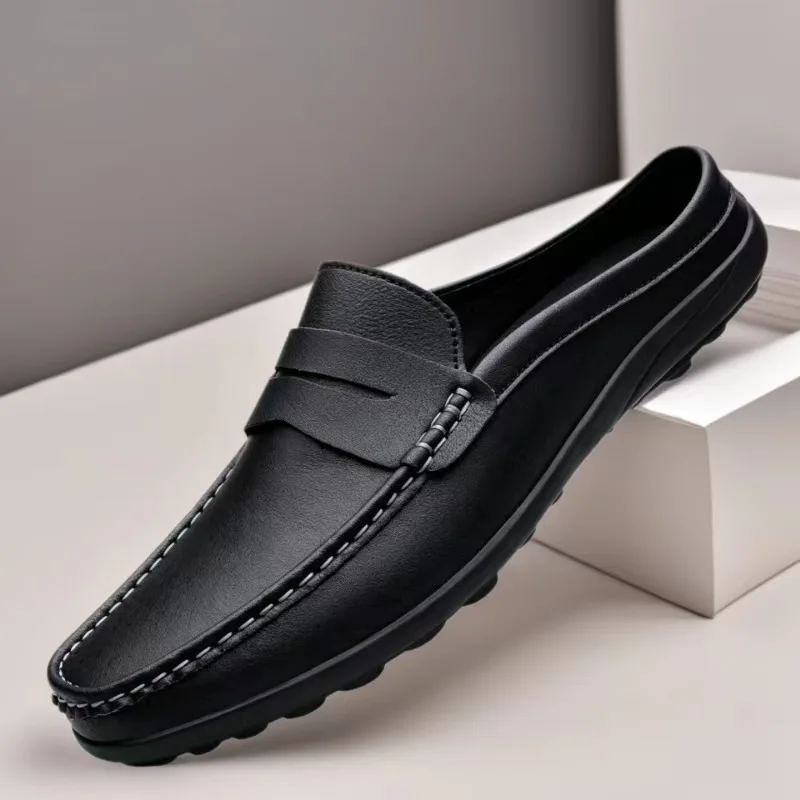 2026 New Men Closed Toe Backless Half Slippers Summer Outdoor Slip On Lazy Sandals Soft Walking Slide Sandals For Daily Beach