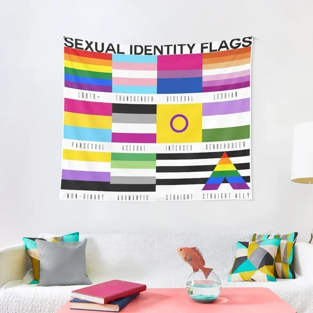 SEXUAL IDENTITY PRIDE FLAGS, LGBTQ+ PRIDE MONTH Tapestry Cute Room Decor Home Supplies Room Decoration Korean Style Tapestry