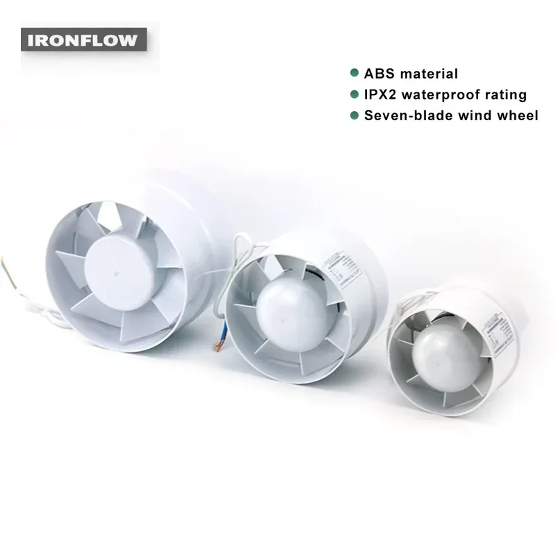 Ventilador de techo redondo de 4/5/6 pulgadas y 220V con ventilación para baño, cocina y lavadero.