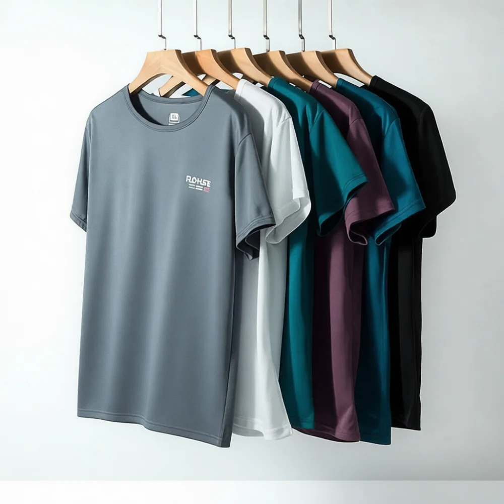 Running Gear Plus Size - Kaos Pria Lengan Pendek, Bahan Cepat