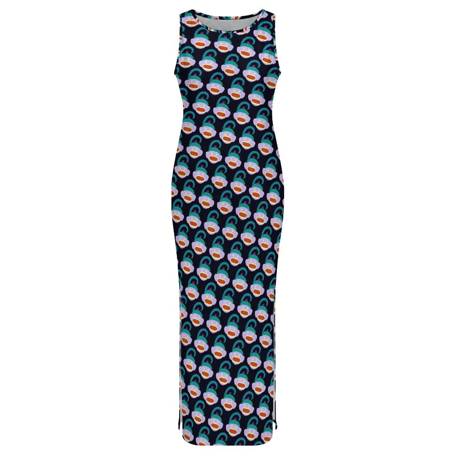 Skarpetka sukienka małpka bez rękawów nadruk z ogonem odzież uliczna sukienki Maxi klub nocny obcisła sukienka damska projekt duży rozmiar Vestido