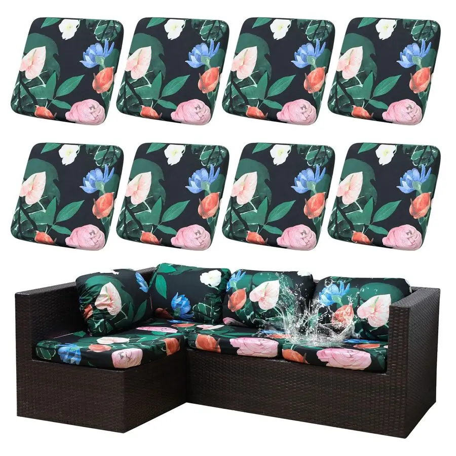 

Cushion Covers Set,8PCS Waterproof Patio Furniture Couch Seat Slipcovers, Replacement for Sofa Sectional ChairCoverOnly