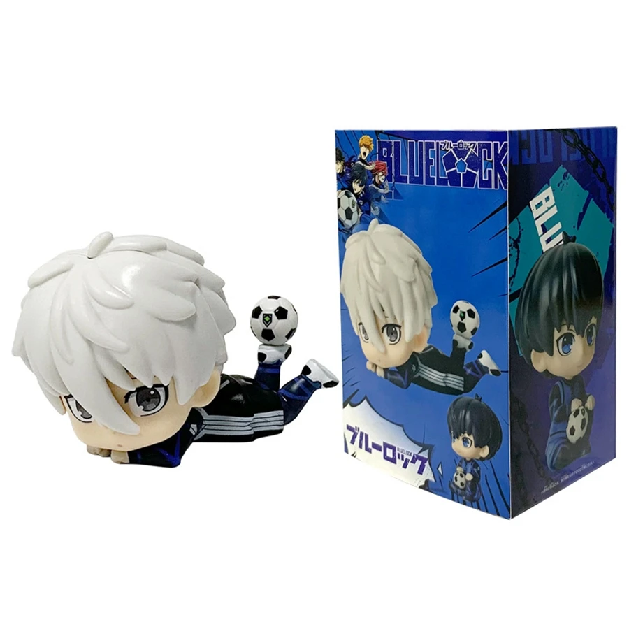 9 سنتيمتر الأزرق قفل أنيمي الشكل Q نسخة ناجي Seishirou عمل الشكل Kawaii Isagi Yoichi تمثال PVC جمع نموذج ألعاب الدمى #4