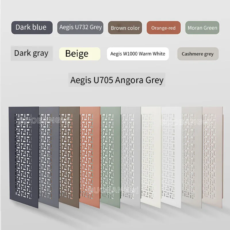 Cashmere Grey Vent Grille Width 50-80mm Length150 - 600mm Aluminum Mesh Cover for Shoe Cabinet,Heat Dissipation & Dustproof 1PCS
