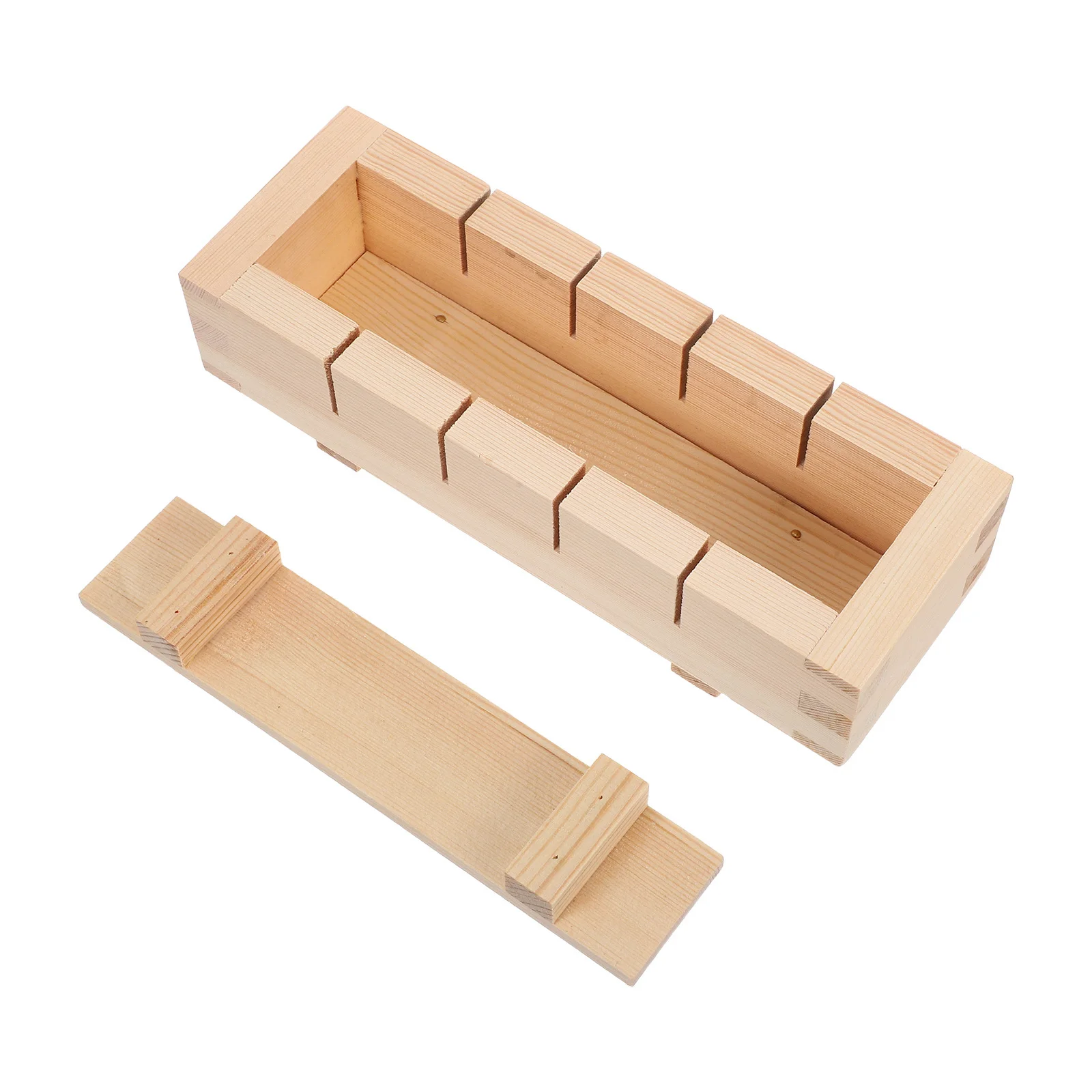 

Khaki Wooden Sushi Press Mold Box Traditional Oshizushi Maker DIY Sushi Making Kit for Beginners Home Gatherings Travel