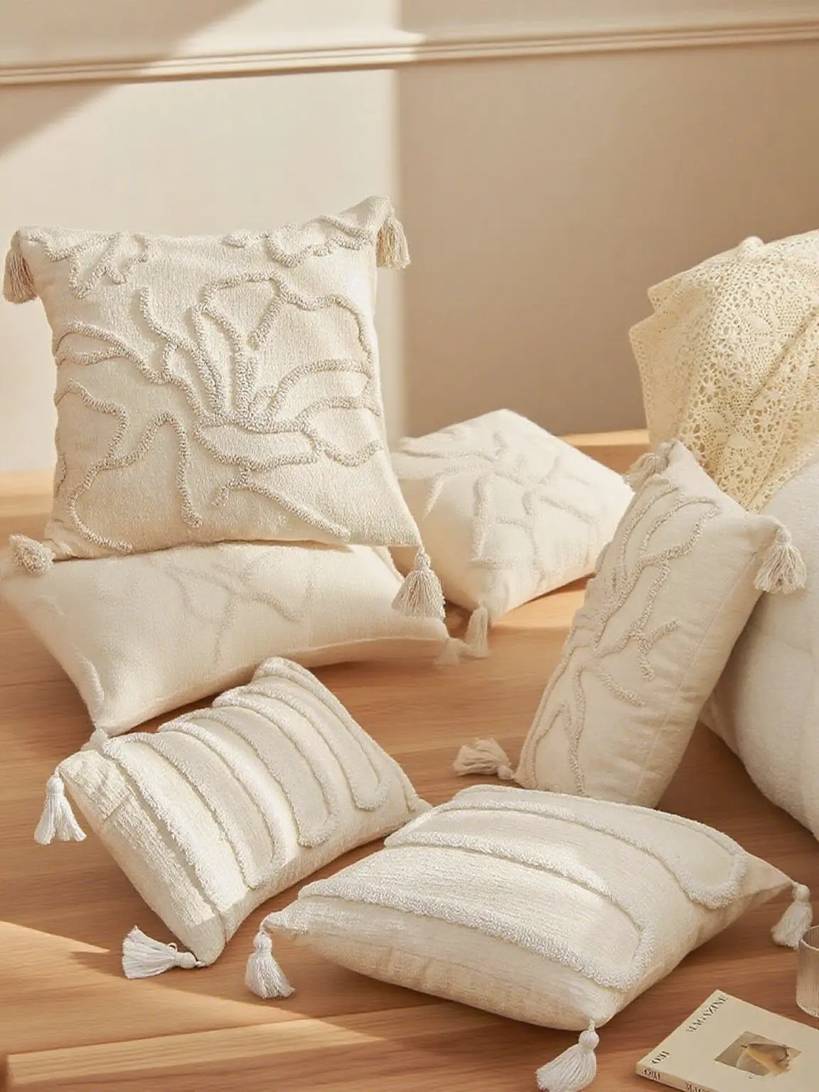 Moderne Chenille-Kissenbezüge Minimalistische Strukturierte Sofakissenhüllen Elegante Bettseitige Dekokissenbezüge Schicke Hotel-Kissenbezüge – Detail 8