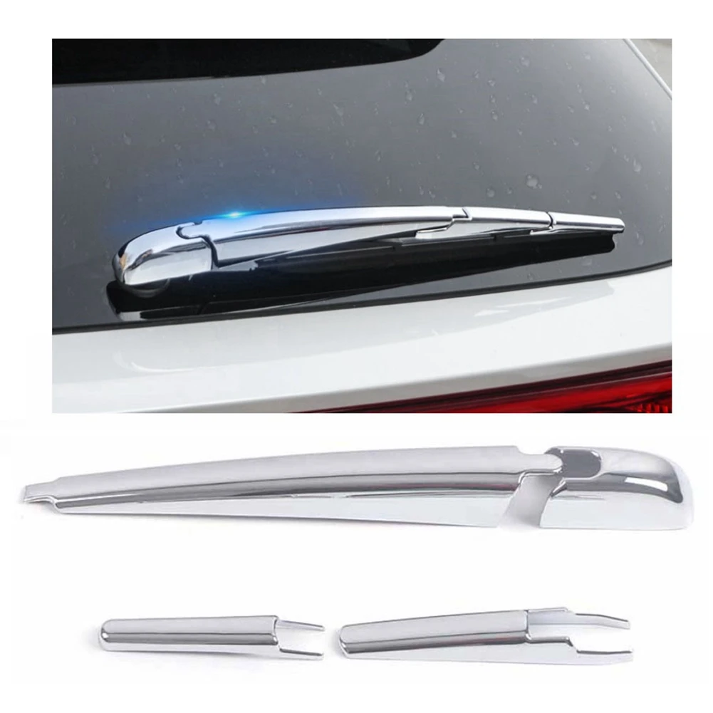 For Toyota Harrier Venza 2020-2022 Silver ABS Car Rear Water Wiper Cover Trim Decoration Sticker Accessories