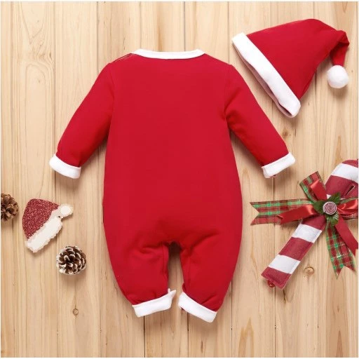 2 Pcs Baby Christmas Clothes Cute Deer Print Jumpsuit