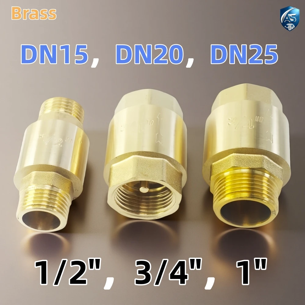 Brass Check Valve In-Line Spring 1/2