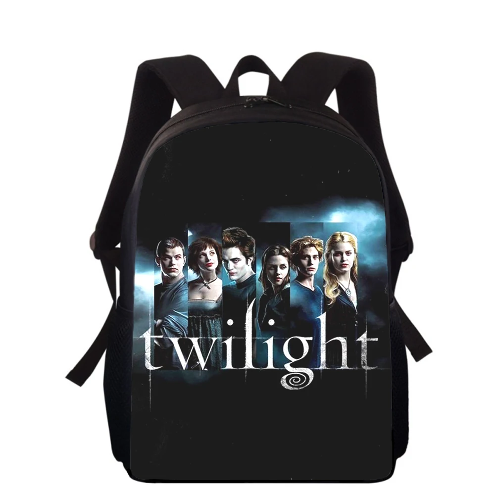 Mochila 3D Print para crianças, sacos de livros escolares para meninos e meninas, The twilight Saga, vampiro, sacos escolares primários, estudantes, 16"