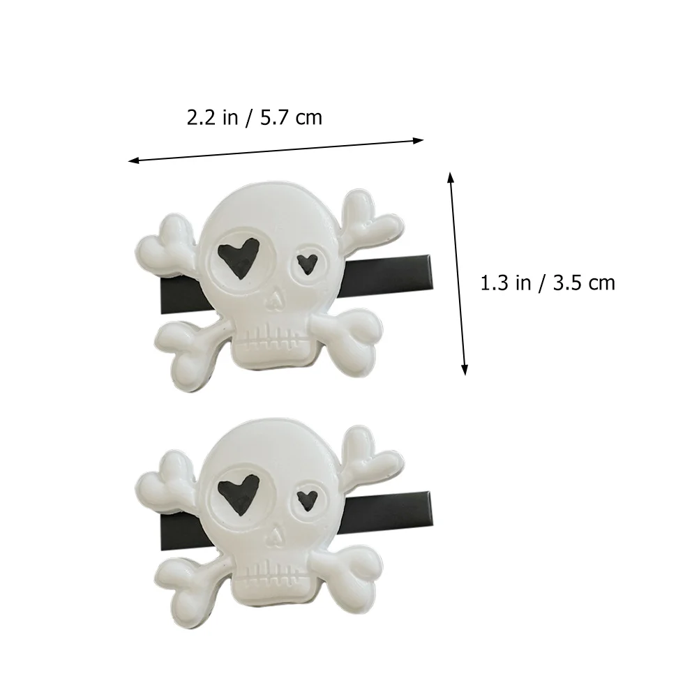 2 قطعة مشبك شعر على شكل جمجمة على شكل فاسق دبابيس شعر للهالوين إكسسوارات تنكرية للحفلات التنكرية دبوس شعر على شكل جمجمة