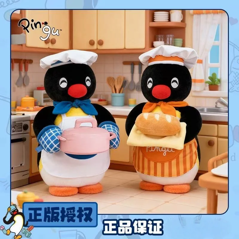 Kawaii Pingu Happy Chef  Series Plush Cooking Baking Bread Doll Girlish Heart Cute Toy Soft Gift Children Friends