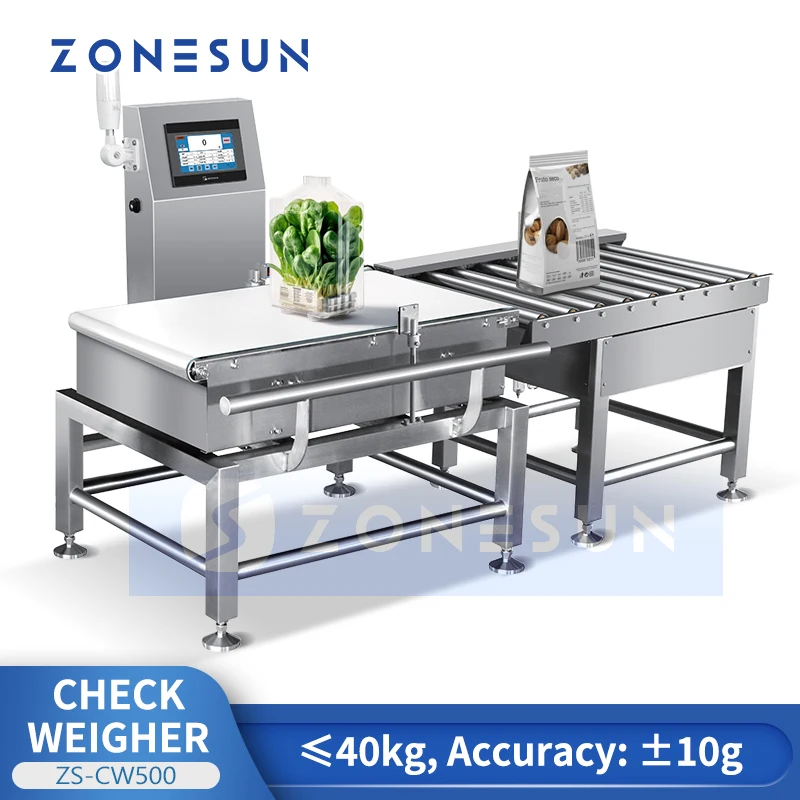 ZONESUN Industrial Checkweigher Machine Inline Checkweigher Automatic Weighers for Food Packgaing ZS-CW500