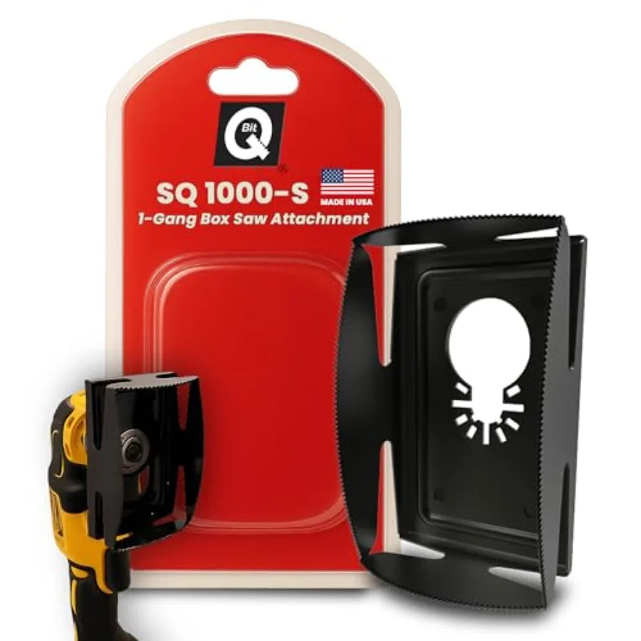 

Qbit SQ1000-S Stainless Steel Cut Outs Magnepull QBit Outlet Square Slot Cutter Box for Oscillating Power Multi-Tools to Cut-in