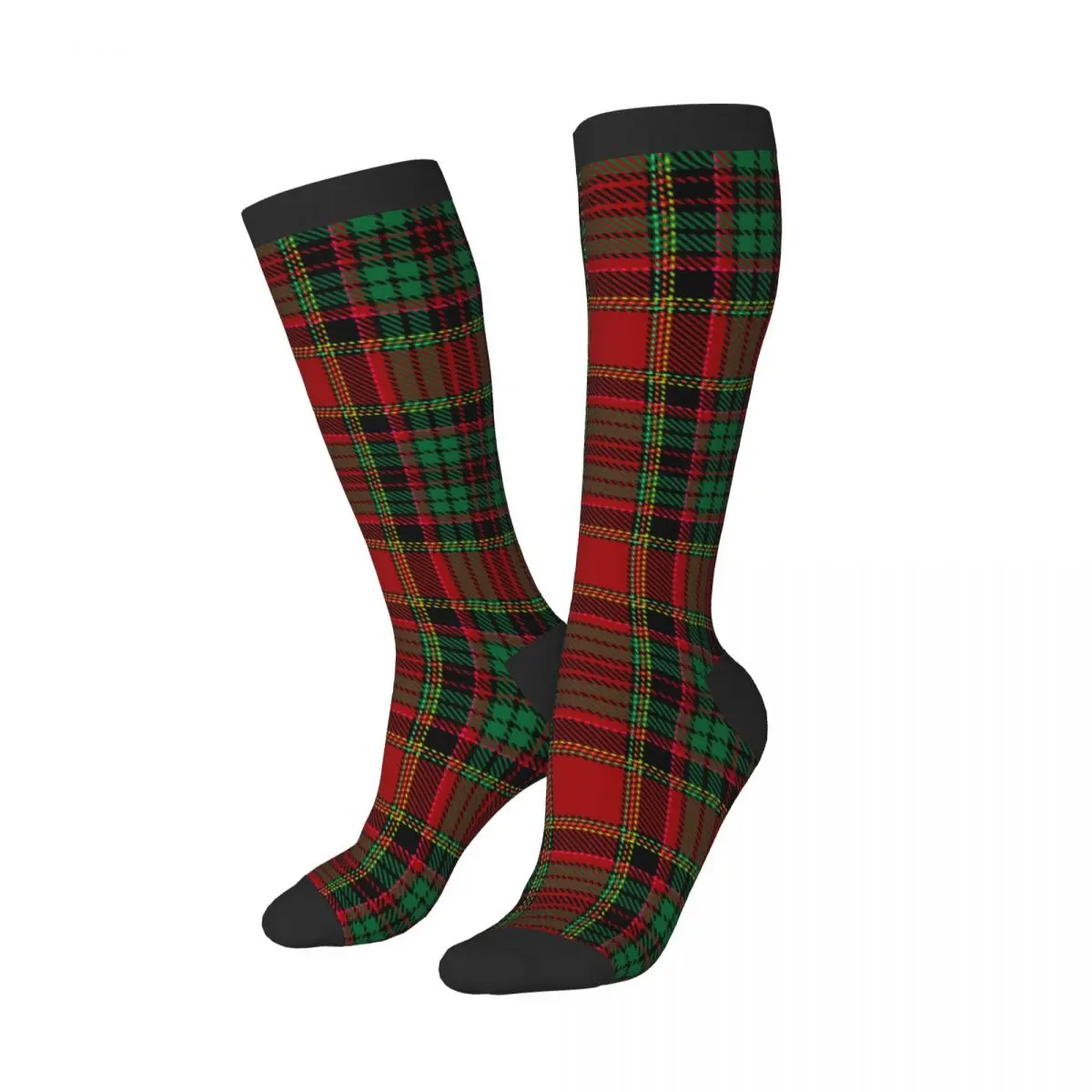 Casual Stockings Tartan Plaid Scottish Christmas Pattern Knee Thigh High Long Socks