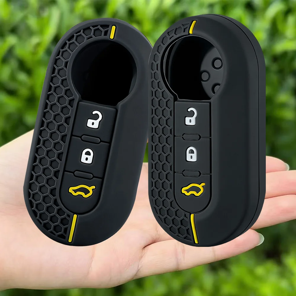 3 Buttons Silicone Car Remote Key Case Cover Shell Holder For Fiat Abarth 500 595 124 Spider Ducato Panda Tipo Bravo Accessories view 4