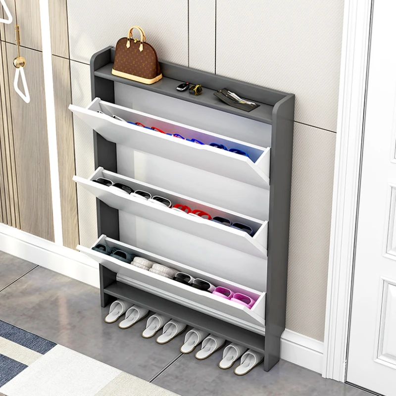 Entryway Modern Shoe Racks Wood Multi Layer Ultra Thin Organizer Shoe Racks Indoor Narrow Zapateras Organizador Home Furniture