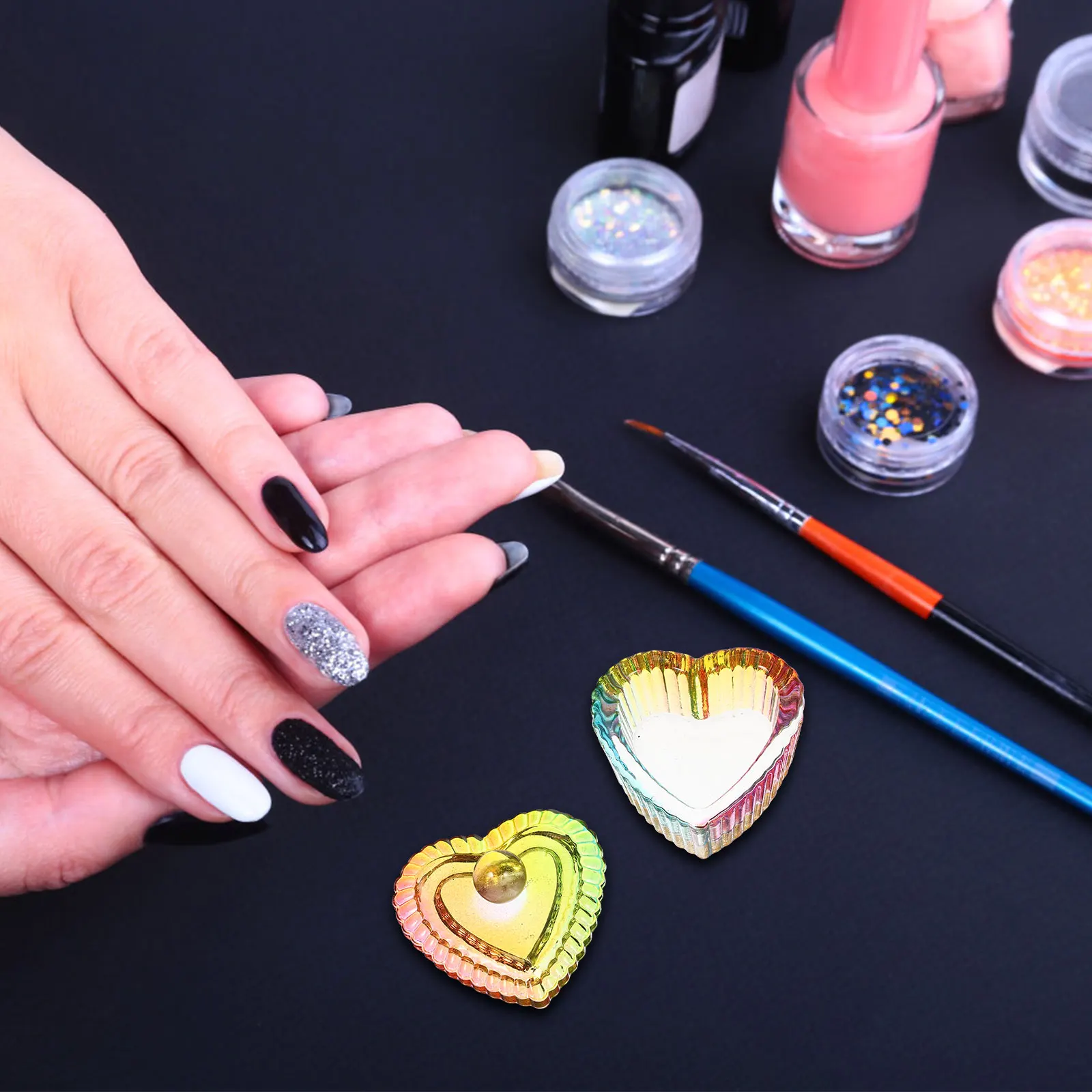 

2 Pcs Multi-function Manicure Cup Nail Liquid Washing Nails Accessories Container Glass Accessory of The Professional Dish