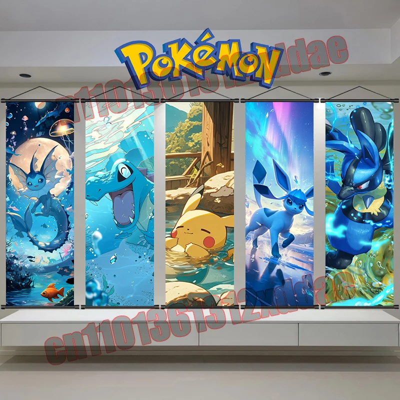 

Anime Pokemon Lucario Eevee Pikachu Mewtwo High Quality HD Reel Painting Art Poster Suitable for Bedroom Home Wall Art Deco Gift