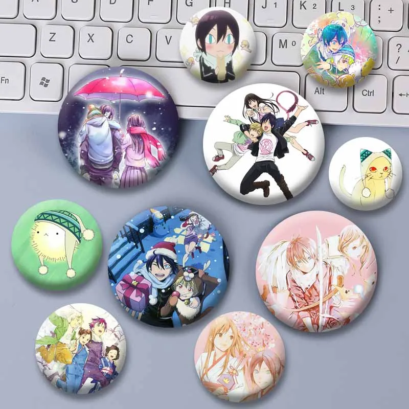 Cartoon Character Iki Hiyori Yukine Yato Badge Noragami Anime Enamel Pins Snap-in Brooch on Backpack Clothes Jewelry Accessories