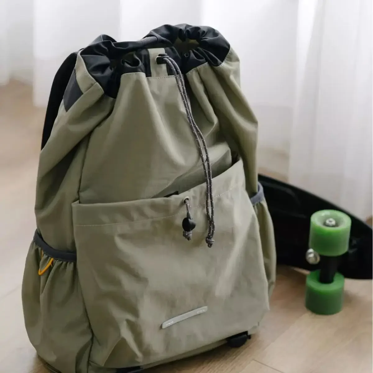 Imagem -02 - Unisex Drawstring Nylon Mochila tipo Esporte Viagem Escola Mulheres e Homens Casual Commuter de Alta Qualidade