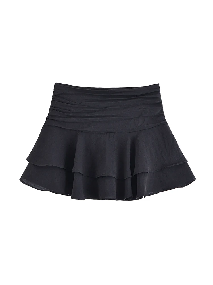 2025 frauen Sommer Mini Shorts Röcke Mode Süße Plissee Cascading Rüschen Weibliche Elegante Straße Shorts Kleidung