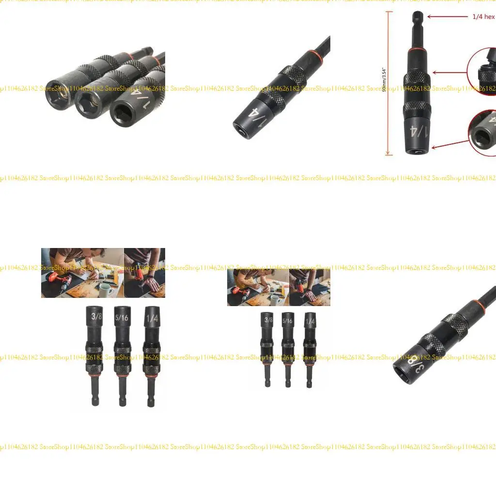 

Q2Q4 3Pcs Drive Guide Driver Bit Holder Extension 1/4 3/8 5/16inch