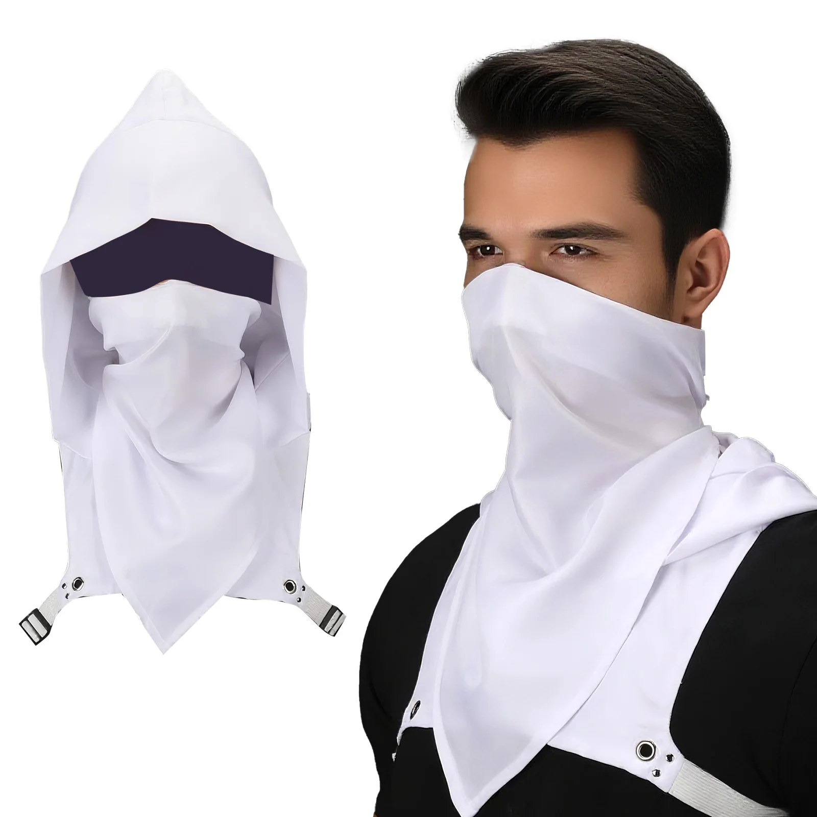 

Шляпа Rogue в стиле стимпанк с регулируемыми пряжками на руку, белый костюм для взрослых, средневековая накидка с капюшоном для косплея, наряд на Хэллоуин