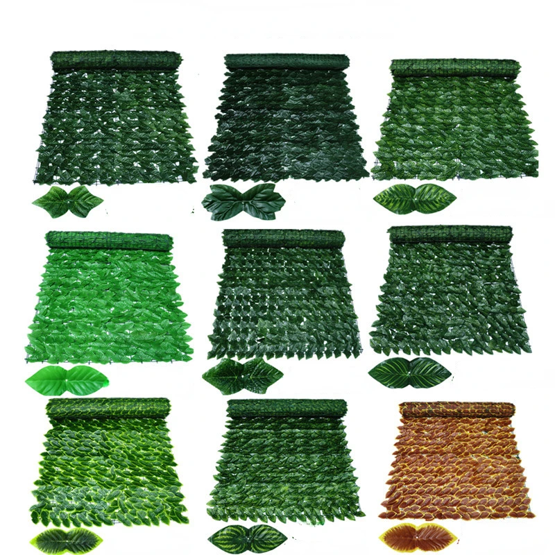 Künstliche Blatt Privatsphäre Zaun Bildschirm 2x1m gefälschte Hecken platten Balkon Bildschirm Efeu Blätter Zaun Bildschirm für Wand Garten Terrasse Dekor – Detail 3