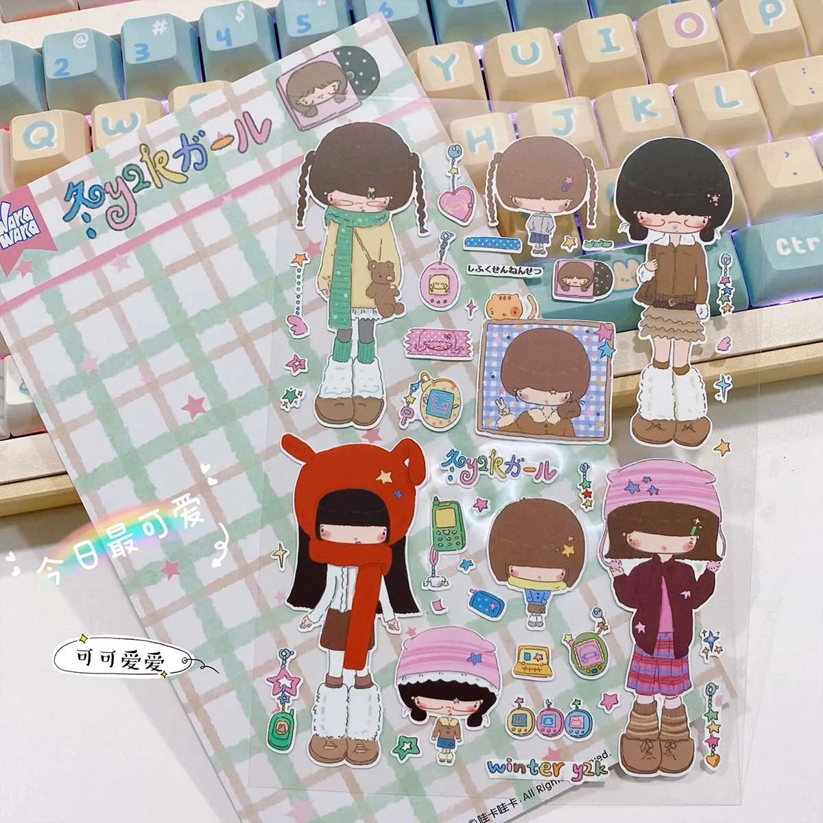 Kawaii naklejki papiernicze Doodle Scrapboooking kalkomanie dla majsterkowiczów rzemiosło artystyczne Album Journal Planner naklejki dekoracyjne